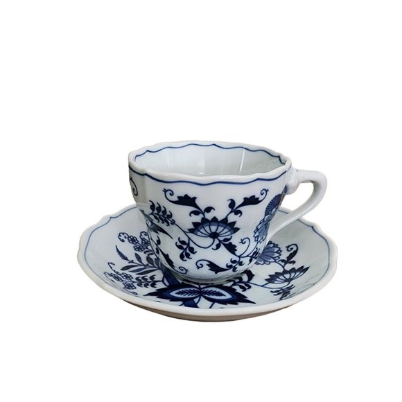 Blue Danube Other - Blue Danube Japan Flat Tea Cup + Saucer Set